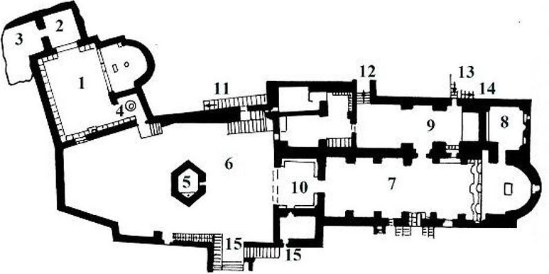 Layout of Mar Saba Monastery